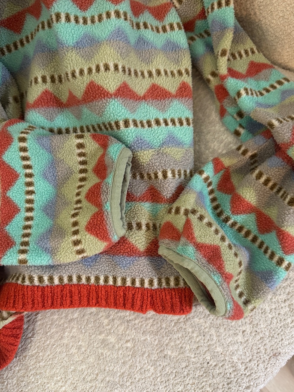 Vintage 90s Patagonia Gargoyle Synchilla Aztec Print Snap T Fleece Pullover S - Picture 7 of 7
